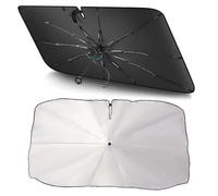 SJPJDGFC Ombrello Parasole Auto per Audi E-Tron GT 2021-2024, Parasole Parabrezza Anteriore Pieghevole Isolamento Termico Anti-UV con Custodia Pelle