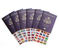 SJPRINTER Passport - Little Passports Travelers notebook - Set con adesivi da viaggio bandiere del mondo - Gioco di finzione, bomboniere, giocattolo aereo, quaderni, geografia, studio sociale in
