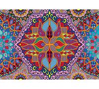 SJPRINTER Poster gigante da colorare per bambini e adulti, divertimento creativo per aule, strutture di cura, scuole, gruppi e famiglie (FireMandala, 76 x 106 cm)