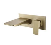 SJQKA Rubinetti Cascata Parete Rubinetto Vasca da Bagno Miscelatore Lavabo a Muro In Ottone (oro spazzolato)