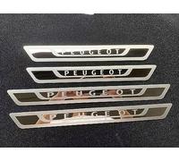 SJSHOPS Battitacco in Acciaio Inossidabile per Auto per Peugeot 308 408 508 3008 2008 307,4 Pezzi Protezione Soglia Porta,Benvenuto Pedaliera Decorazione Accessori Auto