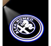 SJSHOPS Luci di Benvenuto per Alfa Romeo 145/147/156/159,Kit LED Proiettore Auto con Logo Luci di Porta sotto Auto,Accessori per Auto Luci di Proiezione Auto con Logo,B 4