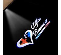 SJSHOPS Luci di Benvenuto per Alfa Romeo Mito Stelvio Giulia Giulietta,Kit LED Proiettore Auto con Logo Luci di Porta sotto Auto,Accessori per Auto Luci di Proiezione Auto con Logo,A 2