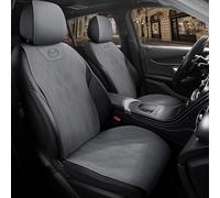 SJSHOPS Set Coprisedili per Auto per Mazda CX-30 2020 2021 2022 2023 2024 2025 KJ,con Logo,Protezione Anteriori e Posteriori,Compatibili con Airbag,Confortevole e Traspirante,Gray-Front Row