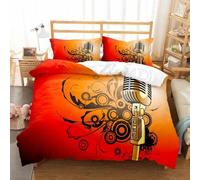 SJSXWQN Copripiumino Matrimoniale 250x200 cm Aldulto Musica Set di Biancheria da Letto con Cerniera Nascosta Set Copripiumini in Microfibra Morbido Traspirante e 2 Federe 50x80 cm