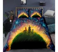 SJSXWQN Copripiumino Matrimoniale 260x220 Aldulto Il Piccolo Principe Set di Biancheria da Letto con Cerniera Nascosta Set Copripiumini in Microfibra Morbido Traspirante e 2 Federe 50x80 cm