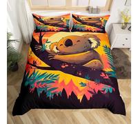 SJSXWQN Copripiumino Matrimoniale 260x220 cm Aldulto Bradipo Carino Set di Biancheria da Letto con Cerniera Nascosta Set Copripiumini in Microfibra Morbido Traspirante e 2 Federe 50x80 cm