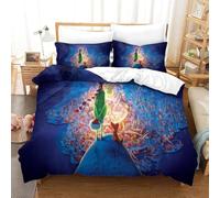 SJSXWQN Copripiumino Matrimoniale 260x220 cm Aldulto Principe Delle Fiabe Blu Set di Biancheria da Letto con Cerniera Nascosta Set Copripiumini in Microfibra Morbido Traspirante e 2 Federe 50x80 cm