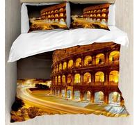 SJSXWQN Copripiumino Singolo Bambino 135x200 cm Architettura Romana Set di Biancheria da Letto con Cerniera Nascosta Set Copripiumini in Microfibra Morbido Traspirante e 2 Federe 50x80 cm