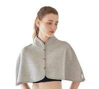 SJTJSPX Mantello Poncho Spalla Calda Scialle Inverno Donna Scaldabagno Breve Protezione Della Spalla per Anziani e Donna Strati Coperta Sciarpa Tempo Freddo, Grigio