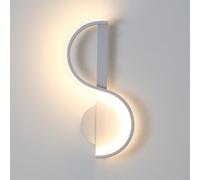SJUN Applique da Parete LED Moderna Nota Musicale, Lampada da Parete Nero Opaco 10W Luce d'Ambiente 3000K per Camera da Letto Comodino Soggiorno Corridoio, Interno Design(White,Warm light)
