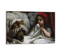 SJWINER Gustave Dore - Poster dipinto con Cappuccetto Rosso, design estetico, dipinto per soggiorno e camera da letto, 30 x 45 cm, stile cornice