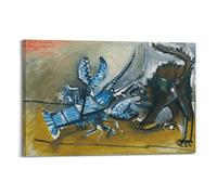 SJWINER Pablo Picasso Paintings - Poster con copertina estetica (Lobster and Cat), per soggiorno e camera da letto, 60 x 90 cm, stile cornice