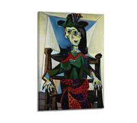 SJWINER Pablo Picasso - Poster con stampa artistica da parete con immagine di Dora Maar con gatto), decorazione artistica da parete, per soggiorno, camera da letto, 40 x 60 cm, con cornice