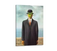 SJWINER Poster con pittura ad olio del Surrealismo René Magritte Il figlio dell'uomo, design estetico, dipinto per soggiorno e camera da letto (50 x 75 cm) con cornice