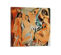 SJWINER Poster con stampa artistica da parete con immagine di The Girls of Avignon di Pablo Picasso, poster artistico da parete per soggiorno, camera da letto, 60 x 60 cm, con cornice