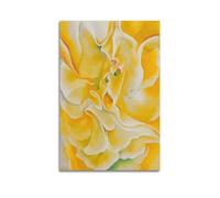 SJWINER Yellow Sweet Peas - Poster artistico da parete di Georgia O'Keeffe su tela, decorazione artistica da parete per soggiorno, camera da letto, 60 x 90 cm, senza cornice