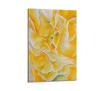 SJWINER Yellow Sweet Peas - Poster artistico da parete di Georgia O'Keeffe su tela, decorazione artistica da parete per soggiorno, camera da letto, 60 x 90 cm, con cornice