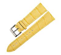 Sjzwt Donne Guarda Accessori 12-22mm cinturini Watch Band vera pelle Cinturino Verde, Giallo, 16mm
