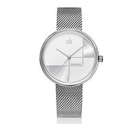 SK SHENGKE - Orologio da polso da donna, design elegante, con quadrante in acciaio inox, alla moda, impermeabile, K0105-argento, Bracciale