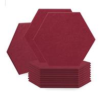 SK Studio 12 Pezzi Pannelli Fonoassorbenti 30 x 25 x 1 cm Pannello Acustico Isolamento Sonoro Ottimi per Ufficio, Podcasting, Studi di Registrazione Vino rosso