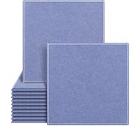 SK Studio 12 Pezzi Pannello Acustico Fonoassorbenti 30x30x0,9cm Pannelli Isolamento Sonoro Bordi Smussati, Pannelli Assorbimento Acustico ad Alta Densità per Casa & Uffici Azzurro