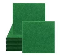 SK Studio 12 Pezzi Pannello Acustico Fonoassorbenti 30x30x0,9cm Pannelli Isolamento Sonoro Bordi Smussati, Pannelli Assorbimento Acustico ad Alta Densità per Casa & Uffici Verde scuro