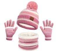 SK Studio Bambini Berretto Inverno Sciarpa e Guanti Set, Cappello a Maglia Bambini Invernale Sciarpa Guanti, Inverno Berretto Guanti Set per Ragazzi e Ragazze 6-10 Anni, verde
