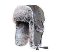 SK Studio Cappello Aviatore Unisex, Cappello Cosacco Pelliccia Anti-Vento Caldo Antipolvere, Berretto Antivento, Invernale Cappelli Russo, per Ski Inverno in Bicicletta Pelle Nera L