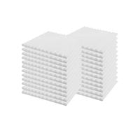 SK Studio Confezione da 24 Pannelli Fonoassorbenti Correzione Acustica fonoassorbenti in schiuma per Studio di registrazione Ufficio 30x30x5cm, bianco