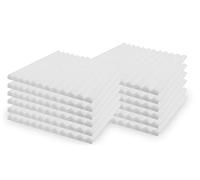 SK Studio Confezione da 24 Pannelli Fonoassorbenti Correzione Acustica fonoassorbenti in schiuma per Studio di registrazione Ufficio 25x25x5cm, bianco