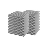SK Studio Confezione da 24 Pannelli Fonoassorbenti Correzione Acustica fonoassorbenti in schiuma per Studio di registrazione Ufficio 30x30x2.5cm, Grigio