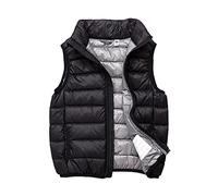 SK Studio - Piumino invernale senza maniche, per bambini, ultra leggero Stile 3 nero. 10-11 anni