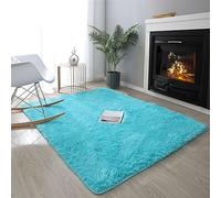 SK Studio Tappeto Salotto, Shaggy Tappeto a Pelo Lungo Tappeto Peloso, Tappeti Morbido e Soffice per la Camera, Soggiorno Blu, 100x160cm