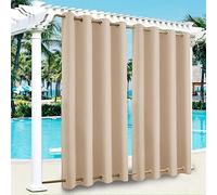 SK Studio Tenda per Esterni Impermeabile, Oscurante Tende, Tende da Sole per Esterno Protezione dai Raggi UV, con Anelli per Giardino Cortile Balcone Gazebo 1 Pezzo Beige 2, 254x244cm