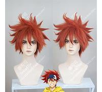 SK8 The Infinity Reki Kyan Cosplay Wig Headband Hairband SK8 Cosplay Red Short Men Wigs with Bangs Heat Resistant Synthetic Wig