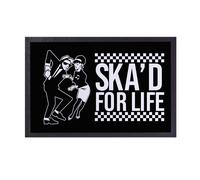 Ska'd For Life Tappeto Zerbino Design Nero Bianco - 60cm x 40cm