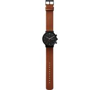 Skagen, ,Accessories ,Uomo ,Nero ,ONE SIZE Ancher Chronograph Orologio in Pelle