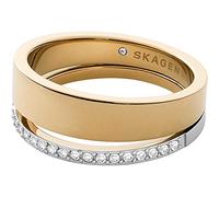Skagen Anello da Donna in Acciaio Inossidabile, Lunghezza 4/5 In, Oro e Argento con Glitter, 5.5