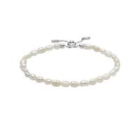 Skagen Bracciale da donna Agnethe Pearl argento acciaio inossidabile SKJ1833040, Length: 216MM, Width: 3.5MM, Acciaio inossidabile, Senza Gemstone