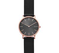 Skagen Denmark Hagen SKW6447 Men's Watch - Rose Gold Case, Grey Dial, Black Leather Strap