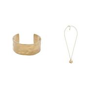 Skagen Donna Bracciale e Collana Moderne Stak in Acciaio Inossidabile Dorato, Set