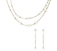 Skagen Donna Gioiello Set Collana + Orecchini Oro Rosa JNSR035/JESR035 + Scatola