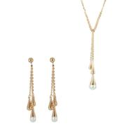 Skagen Donna Gioiello Set Collana+Orecchini Perla Oro JNSR032/JESR032 + Scatola