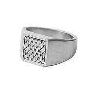 Skagen Men's Torben Silver-Tone Stainless Steel Signet Ring (Model: SKJM0201040, Size 11)