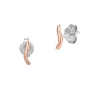 Skagen Orecchini da donna in acciaio inossidabile o semi-preziosi con chiusura a scatto sul retro, Oro Rosa