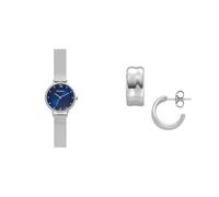 Skagen orologio da donna Anita Lille in acciaio inossidabile color argento e orecchini Anja Pebbles, set
