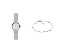 Skagen orologio da donna Freja Lille in acciaio inossidabile color argento e bracciale Essential Waves, set