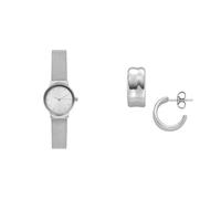 Skagen orologio da donna Freja Lille in acciaio inossidabile color argento e orecchini Anja Pebbles, set