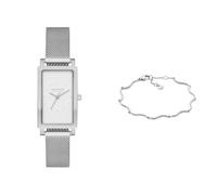 Skagen orologio da donna Hagen Lille in acciaio inossidabile color argento e bracciale Essential Waves, set